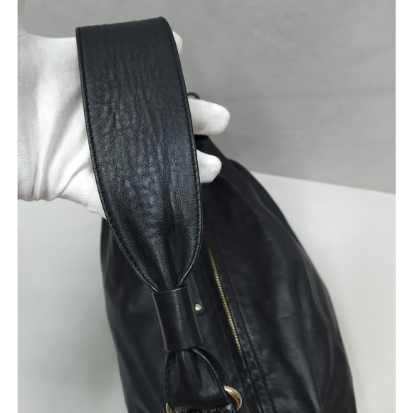 Kate Spade New York Black Soft Leather Zipper Closure Hobo Shoulder Bag - Picture 7 of 16